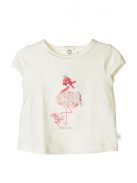 Boboli fehér, flamingós bébi lány póló – 62