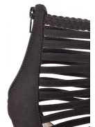 Missguided fekete, bársonyos női szandál – 39