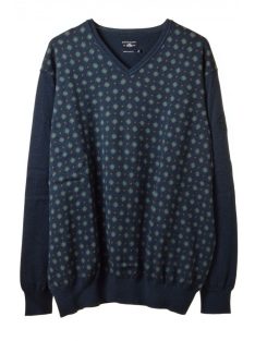 State of Art kék, mintás férfi pulóver – 3XL