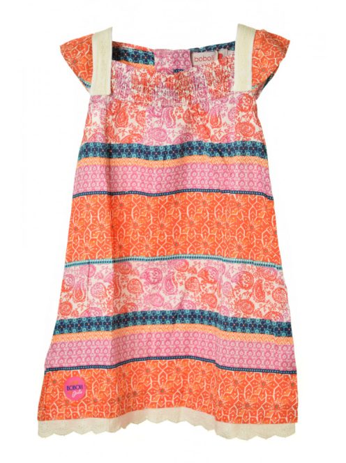 Boboli narancssárga mintás lány ruha – 104