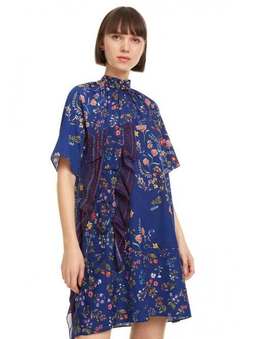 Desigual Florence kék, virágmintás női ruha – 36