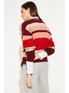 Comma bordó csíkos női pulóver – L