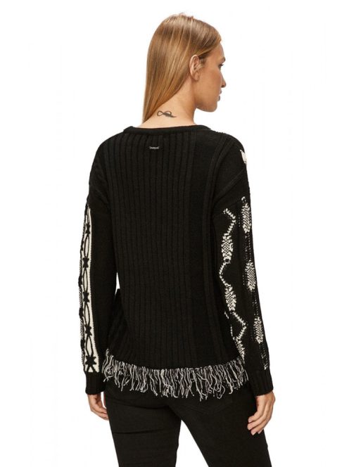 Desigual Brixton fekete, kötött női pulóver