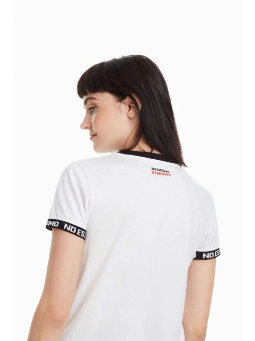 Desigual Twins fehér, flitteres női póló