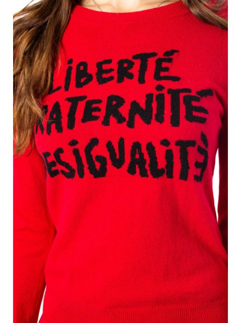 Desigual Words piros női pulóver – XS
