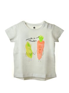 Grain de blé fehér, csillogó baba lány póló – 71 cm
