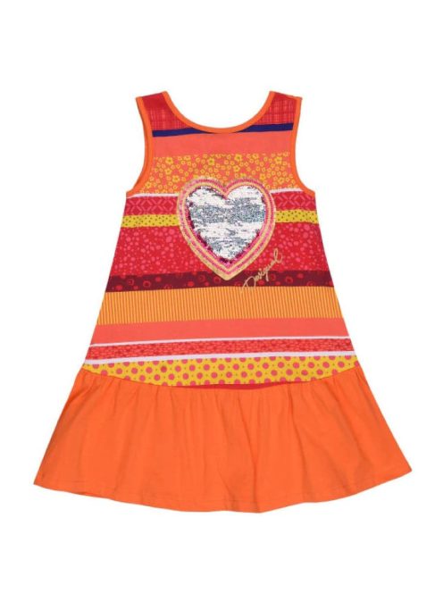 Desigual Strap narancssárga lány ruha – 5-6 év