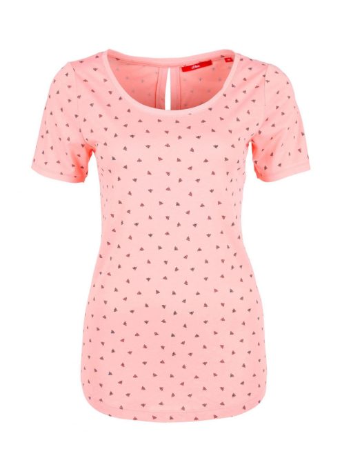 s. Oliver rózsaszín, apró mintás női póló – 40