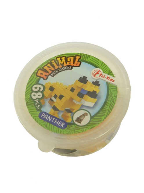 Animal mini blocks állatos építő játékok – párduc, 68 db