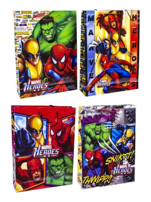 Marvel szuperhősök nagy méretű ajándék tasak – 45x33x10 cm