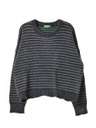 Benetton sötétszürke, bársony lány pulóver – 110 cm
