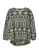 Sisley fekete, mintás lány pulóver – 120 cm