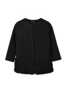 Sisley fekete, elegáns lány kabát – 130 cm
