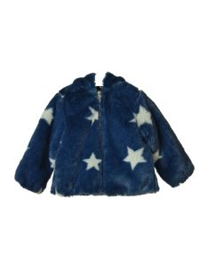 Benetton kék, műszőrmés lány téli kabát – 82 cm