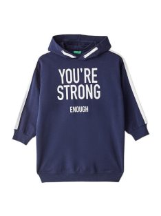 Benetton sötétkék, kapucnis lány ruha – 110 cm