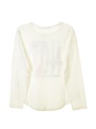 Sisley fehér, hosszú ujjú lány felső – 120 cm