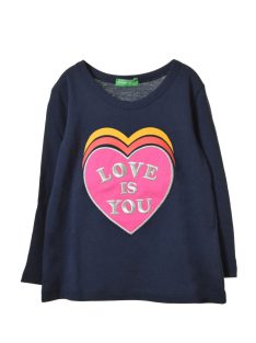 Benetton sötétkék, hosszú ujjú lány póló – 82 cm