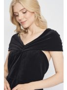 Black Label fekete bársony női ruha – 36