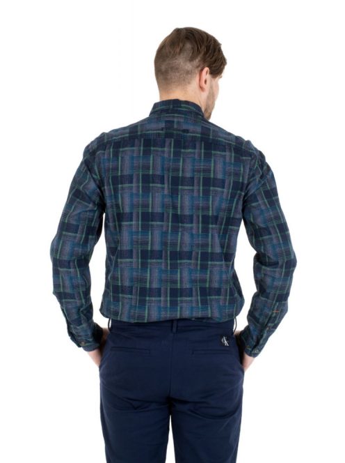 Camel sötétkék, kockás férfi ing