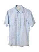 Camel kék, rövid ujjú férfi ing