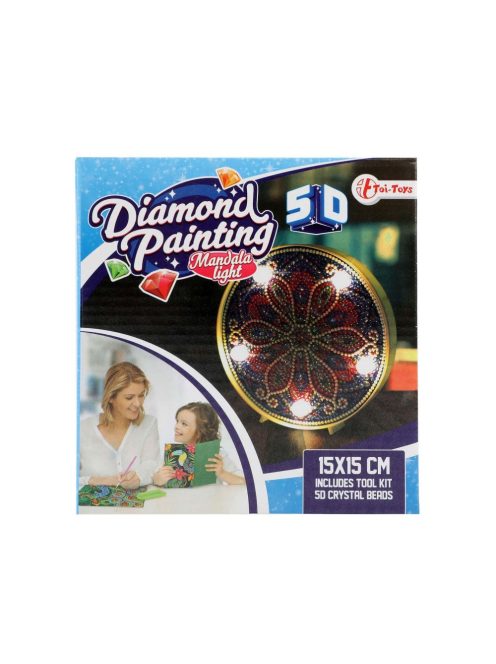Diamond Painting világító mandala dísz – 15x15 cm