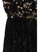 Benetton fekete, flitteres, bársony lány ruha – 120 cm