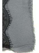 s. Oliver szürke, csipkével díszített női sál – 1 méret