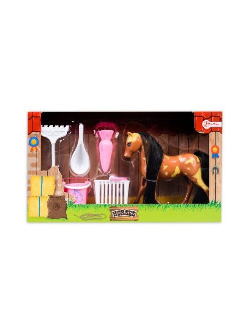 Toi-toys Horses fésülhető ló figura kiegészítőkkel – barna