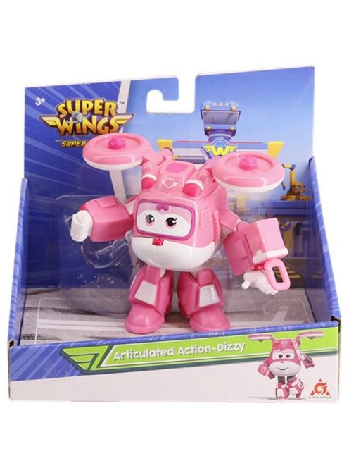 Super Wings Dizzy robot figura – 9 cm, nyitott doboz