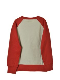 OVS piros/drapp, zsebes fiú pulóver – 104 cm