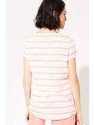 Comma rózsaszín csíkos, gyöngyös női póló – 42