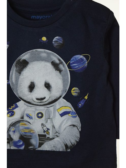 Mayoral sötétkék, pandás bébi fiú felső – 68 cm