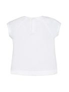 Mayoral fehér, cipő mintás bébi lány póló – 68 cm