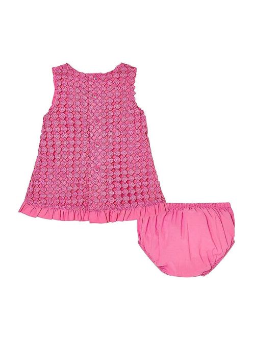 Mayoral rózsaszín, csipkés bébi lány ruha – 65 cm