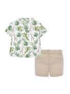 Mayoral trópusi mintás, len fiú ing és rövidnadrág szett – 70 cm