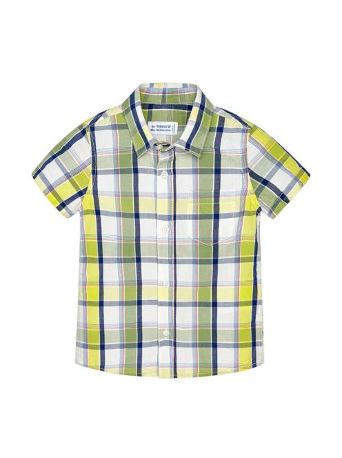 Mayoral zöld/sárga kockás bébi fiú ing – 68 cm