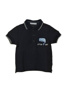 Leo & Lily sötétkék bébi fiú ingpóló – 6 hó