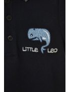 Leo & Lily sötétkék bébi fiú ingpóló – 6 hó