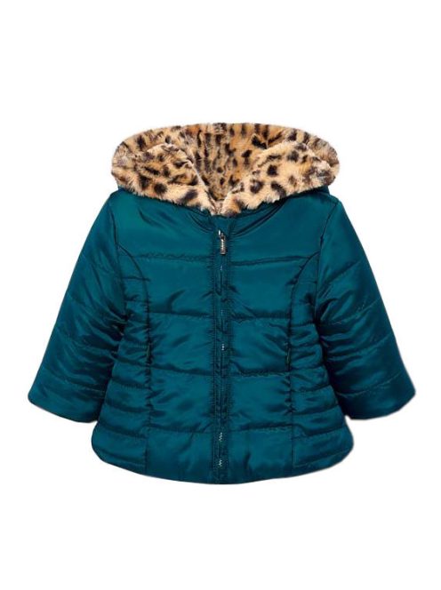 Mayoral zöld/műszőrmés kifordítható lány kabát – 68 cm