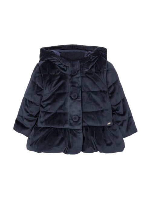Mayoral sötétkék, bársony lány kabát – 68 cm