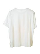 Q/S fehér, mintás női póló – XL