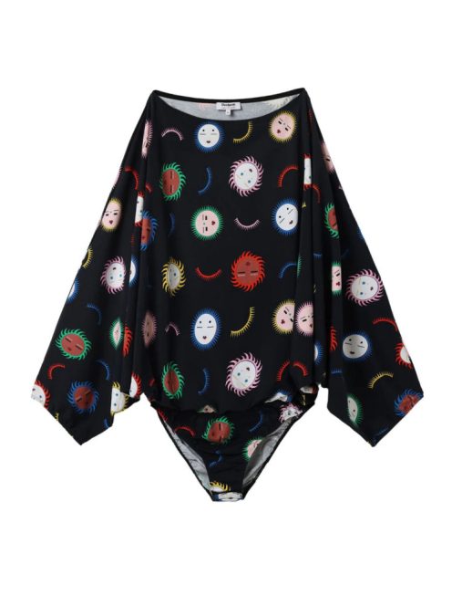 Desigual Tab sötétszürke, mintás női body – S