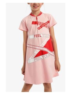 Desigual rózsaszín lány pamut ruha – 5-6 év