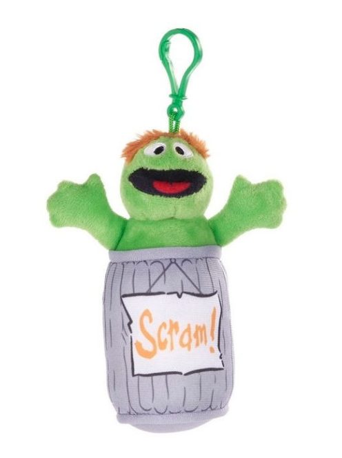 Szezám utca Oscar bagclip plüss – 15 cm