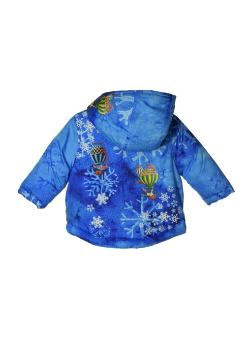 Rosalita kék, mintás bébi lány téli kabát – 68 cm