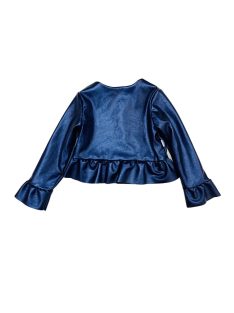 Boboli acélkék műbőr bébi lány dzseki