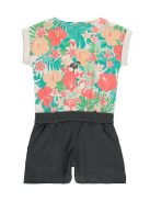 Boboli szürke, trópusi mintás lány overál – 104 cm