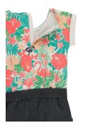 Boboli szürke, trópusi mintás lány overál – 104 cm