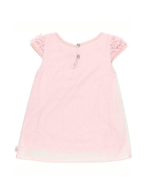 Boboli fehér, rózsaszín baba ruha – 74 cm