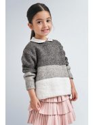 Mayoral szürke csíkos, kötött lány pulóver – 92 cm